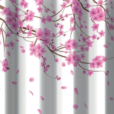 TENDA PER DOCCIA 2 LATI IN TESSUTO CM. 180 X 200 Mod. Sakura Rosa