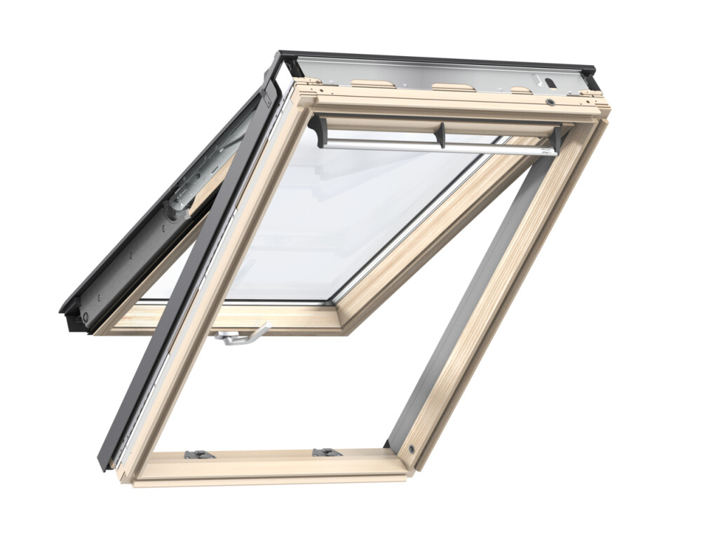Cod. GPL PK04 3070 - Finestra per tetti a falda in legno naturale con doppia apertura vasistas/bilico manuale 