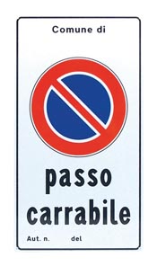 Cod. 30280 - SEGNALE PASSO CARRABILE