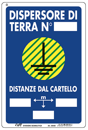 CARTELLO DISPERSORE DI TERRA 30X20 cm
