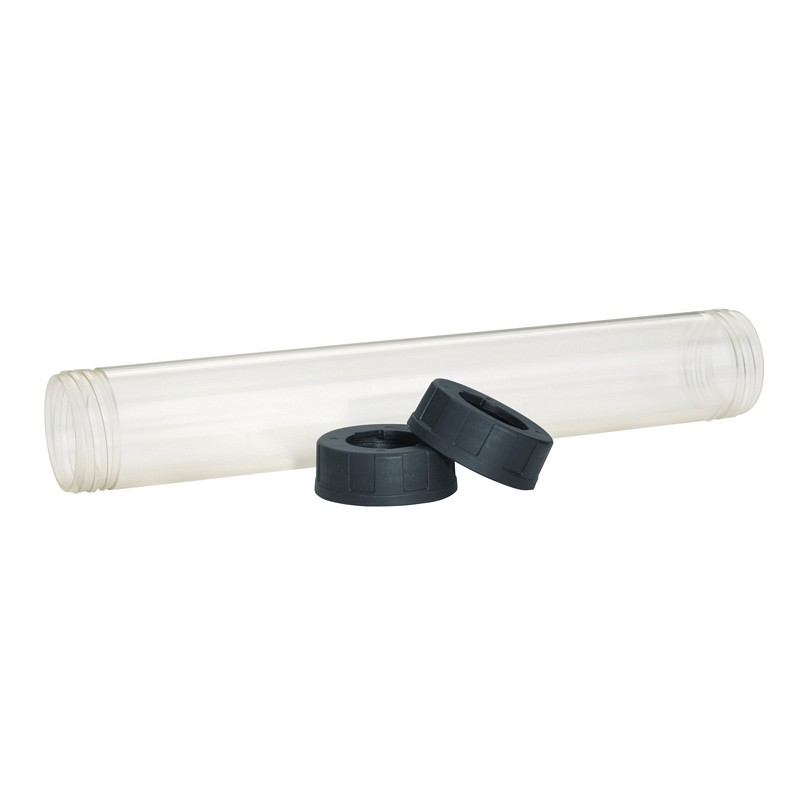 Tubo trasparente 600 ml. Accetta tubi di materiale morbido da 600 ml pacchetto (include 2 chiudi tubo filettati). Richiede barra di spinta lunga 48091091(per C18PCG) e 4932430101 (per C12PCG) e pistone 44700375.