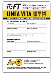 Cod. 51067 - CARTELLO LINEA VITA + ISTRUZIONI