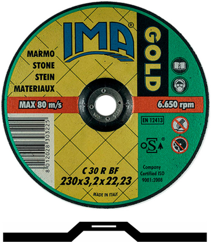 Cod. DIM115X3,2 - DISCHI IMA-GOLD MARMO 115X3,2