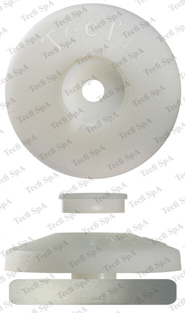 Cod. FS0110050 - Rondella larga nylon bianco nat. c/guarn.espanso e cappuccio