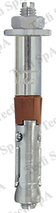 Cod. HVE0216160 - Ancorante acciaio c/anello nylon, c/barra 8.8, zn., ETA-CE