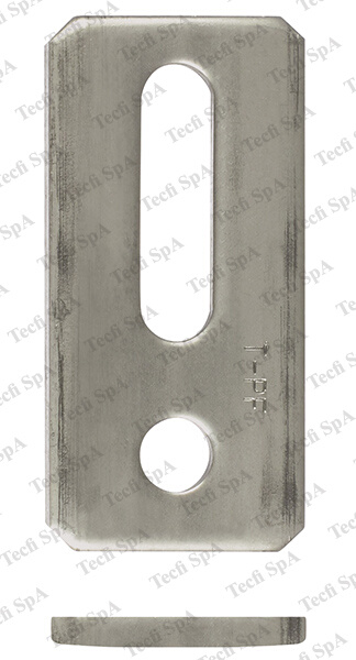 Cod. PF5108203 - Piastra di giunzione con foro e asola, acciaio inox A2