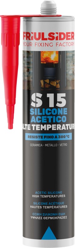 Cod. S1507 - Silicone acetico alte temp. rosso ral3013 - 310 ml