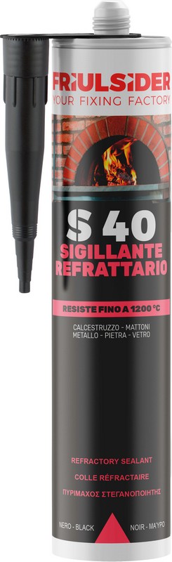 Cod. S4090 - Sigillante refrattario nero - 300 ml