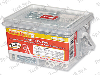 Cod. SE1100266 - SET di tasselli/viti in BOX di plastica, 266 pz.