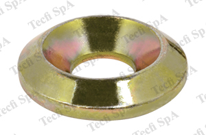Cod. TTR0107020 - Rondella conica in acciaio per viti TPS, zinc. gialla