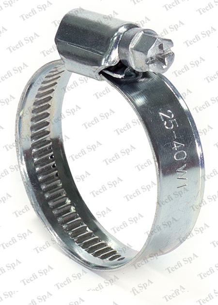 Cod. XD4100120 - Fascetta stringitubo in acciaio simile a DIN 3017(W1), zinc.